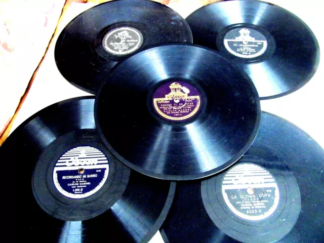 CARLOS GARDEL LOT 5  78 RPM BRAZIL ARGENTINe TANGO SEE LIST la ultima copa