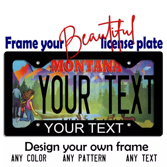 Montana license plate No Child Left Inside custom frame Bike Key Luggage Tag