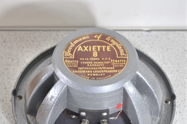 GOODMANS AXIETTE 8 Vintage High Fidelity Loudspeaker 15 Ohms 6 Watts UK ...