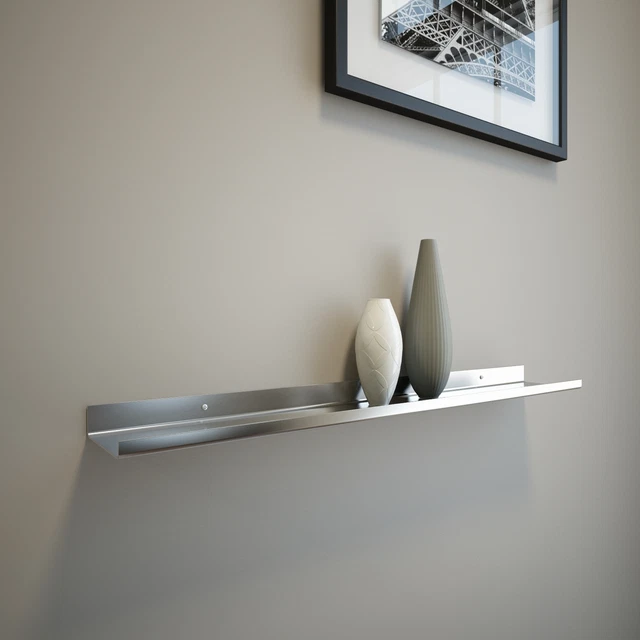 EXTRA-DEEP 2ft Stainless Steel Floating Ledge for Photos and Pictures,Wall Shelf