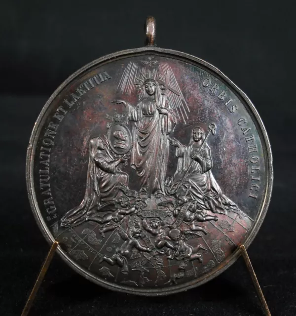 Medal 19th Pope Dad Leon Leonis XIII Romae 1887 Laetitia Orbi Catholic