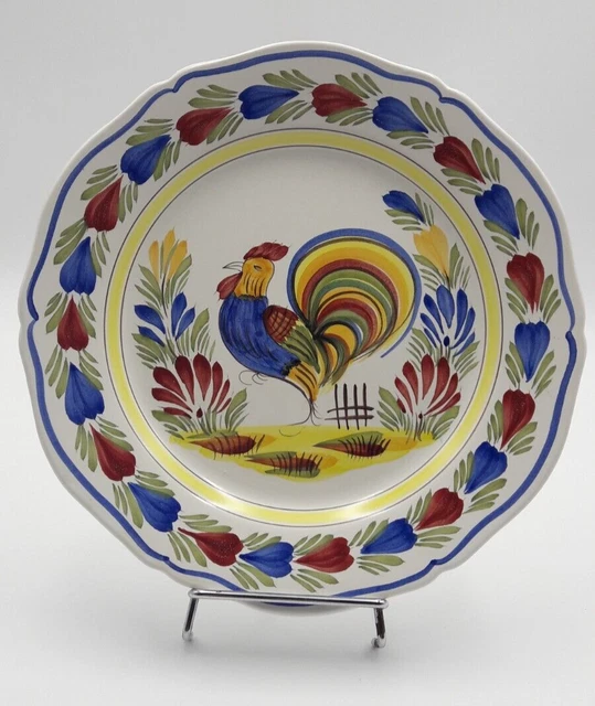Assiette Ceramique Decor Au Coq Bleu Hb Henriot Quimper Collection