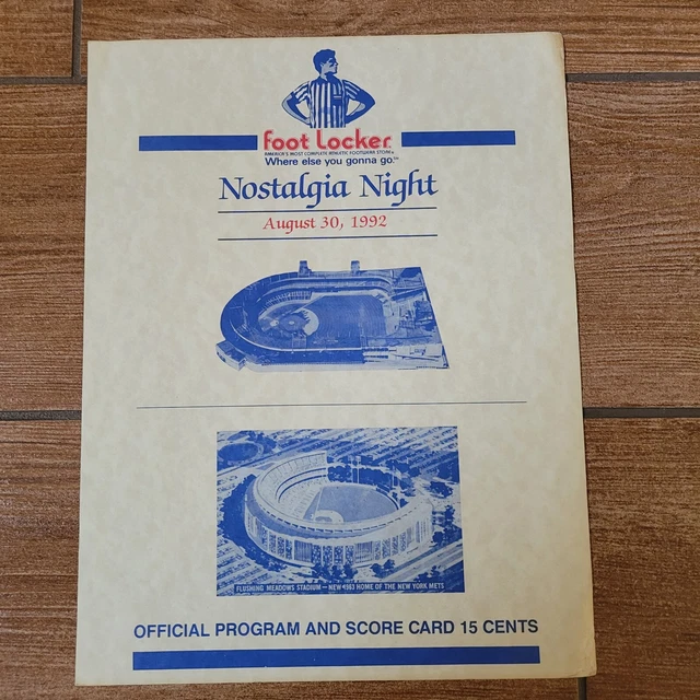 VINTAGE NY METS Nostalgia Night Program Scorecard vs. Reds8/30/92SHEA