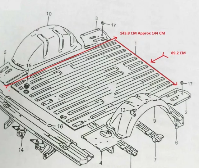 Suzuki Samurai SJ413 SJ410 Sierra Maruti Gypsy Jimny Panneau de plancher...