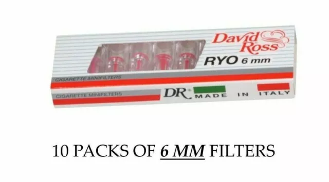 10 David Ross Slim 6 Mm Tar Filters For Rollups. Tar Catcher Cigarette Filters