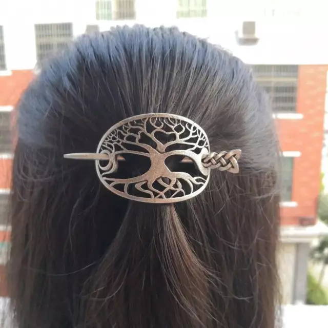 Viking Tree of Life Hairpin Women Celtic Knot Vintage Hair Clip Strong Jewelry