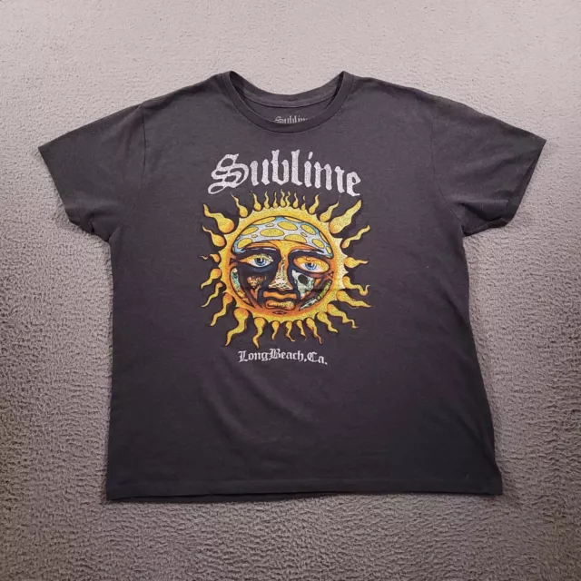 Sublime Shirt Adult Extra Large Gray Graphic Print Logo Band Concert Basic Tee