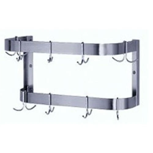 CenPro Stainless Steel Double-Line Pot Rack, Wall-Mounted, 36" Long