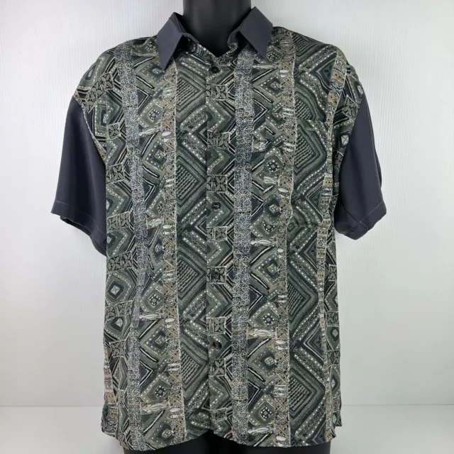 Vintage Perrone Made in Australia Short Sleeved Button Up Shirt Mens M