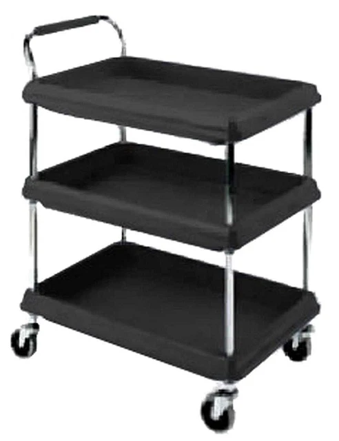 Metro BC Series Black Deep Ledge 21 x 33" Utility Cart