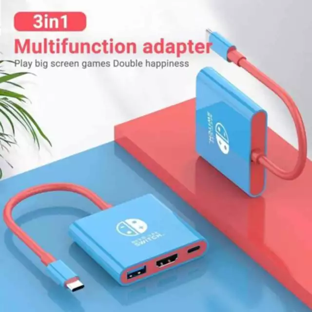 Portable Nintendo Switch Docking Charging Station TYPE Hub with HDMI Gaming Hot