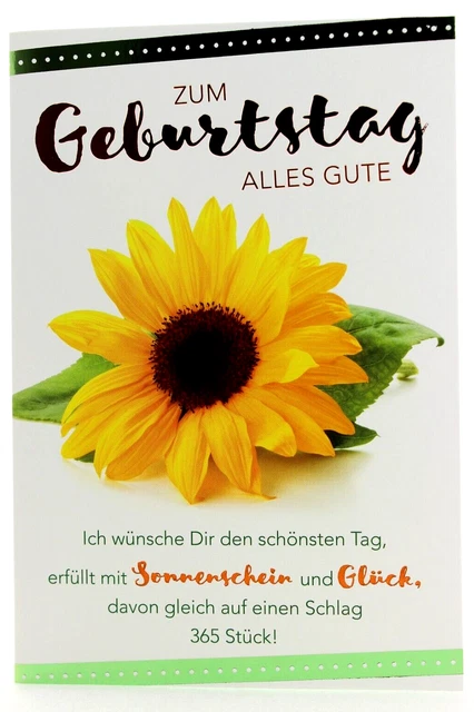 GEBURTSTAGSKARTE SONNENBLUME GEBURTSTAG Glückwunschkarte Grußkarte mit