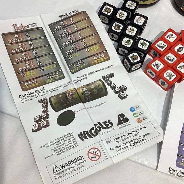 WIGGLES 3D DICE Game Army vs. Aliens AND Pirates vs. Ninjas £16.67