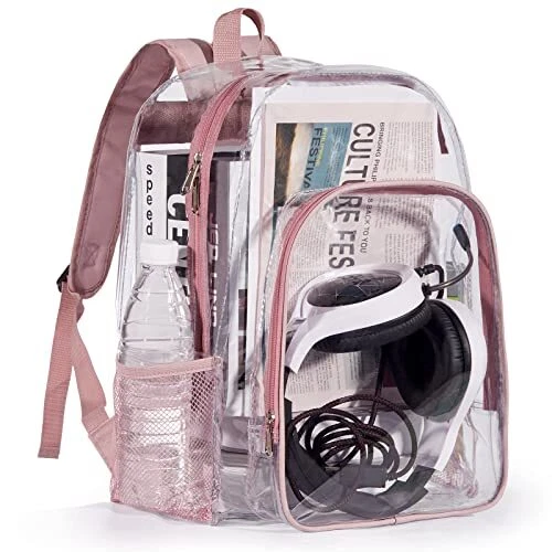 Mochila escolar transparente resistente Ver a través de bolsas de libros