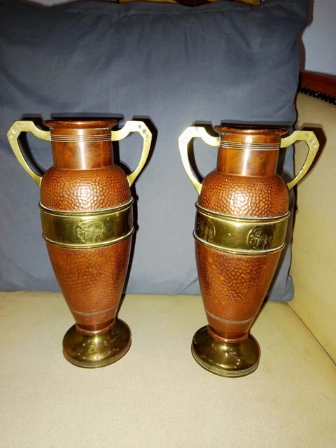 Ancien Pot Jardinière En Cuivre Martelé - France - Déco Vintage
