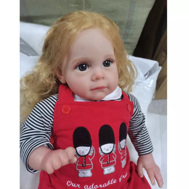 23" Cute Life like Reborn Baby Doll Vinyl Real Newborn Toddler Girl babies Gifts