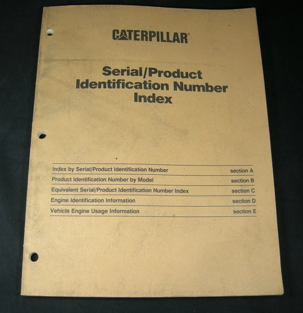 CAT CATERPILLAR SERIAL/PRODUCT Identification Number Index £28.91