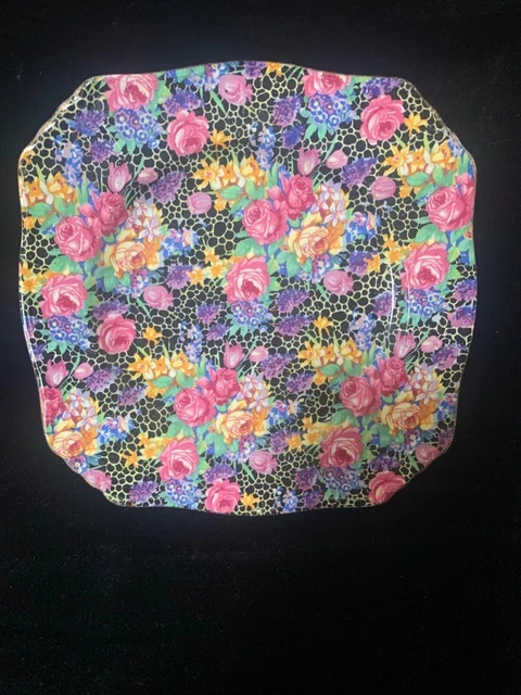 Royal Winton HAZEL PATTERN - CHINTZ Square 6 1/4"  Plate ASCOT SHAPE England