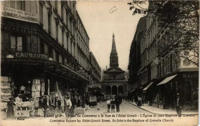 CPA PARIS 15e Place du Commerce. Rue de l'Abbée Groult. F. Fleury (509176)