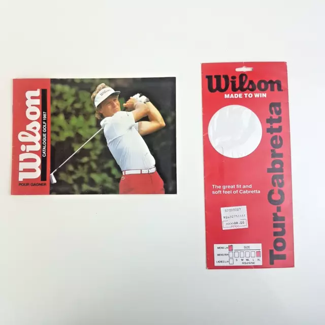 Wilson Catalogue Golf 1987 Pour Collectionneur et Pochette Gant Tour-Cabretta