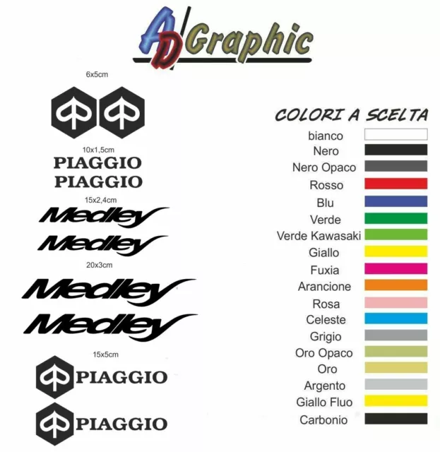 kit adesivi adesivo Stickers pegatina decal sticker compatibile piaggio medley