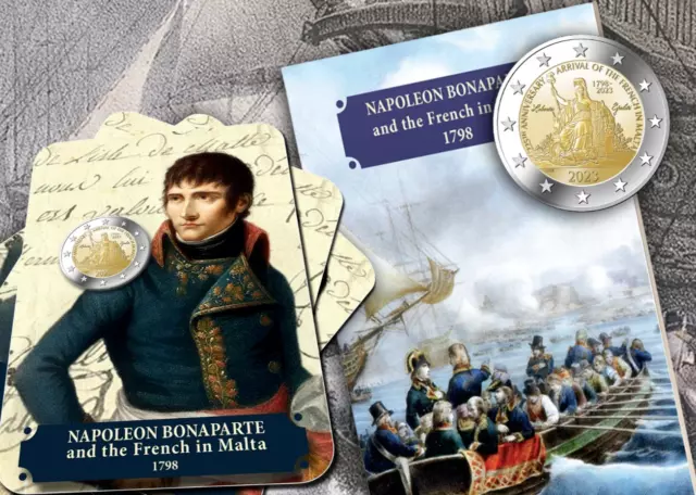 2  Euro Coincard Malte  Malta 2023 Napoleon Bonaparte Arrival of French