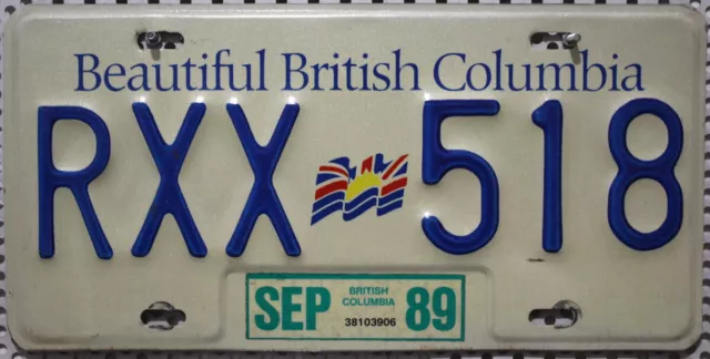 Kanada Nummernschild Auto Kennzeichen BRITISH COLUMBIA License Plate Canada RXX