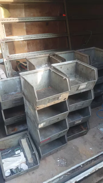 Vintage Industrial Engineering Galvanised Steel Tote Pan Bin Storage X1 garden