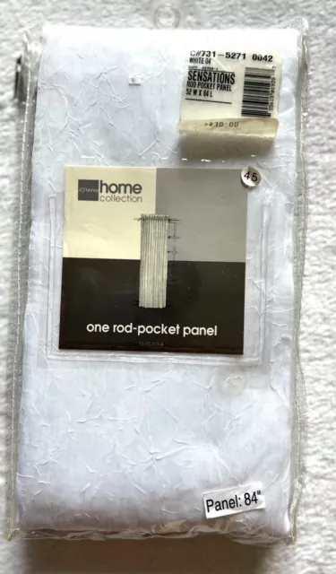 JCPenney Home Collection White Crushed Sensations Rod Pocket Panel 52W X 84L