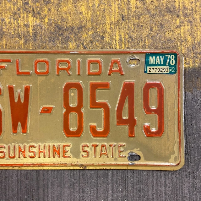 1975 FLORIDA LICENSE Plate 26W 8549 Osceola County FL Ford Chevy YOM