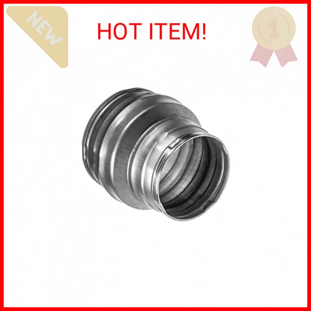 HVAC OV 5" to 4" Inch Round Duct Reducer - Galvanized Steel Pipe Increaser - Cou