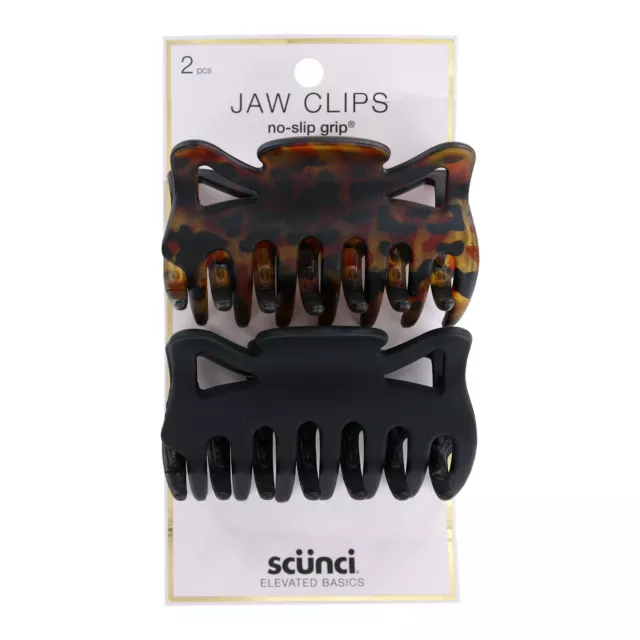 Scunci No-Slip Grip 9cm Hair Jaw Clip, Assorted Colors, 2-Pieces