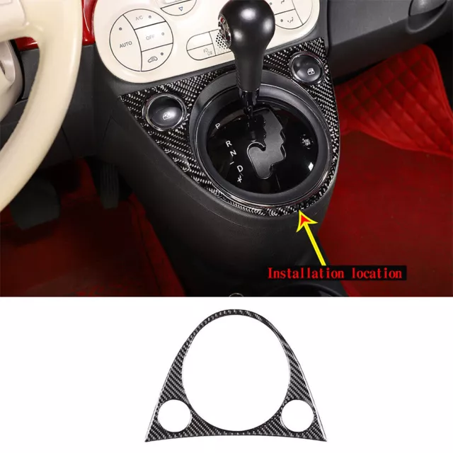 Carbon Fiber Gear Shift Panel Cover Trim Frame für Fiat 500 Abarth 595 2011-2022