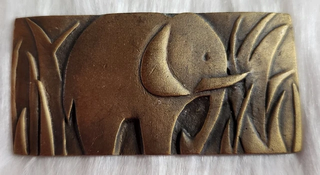 Vintage Bronze ELEPHANT BROOCH PIN
