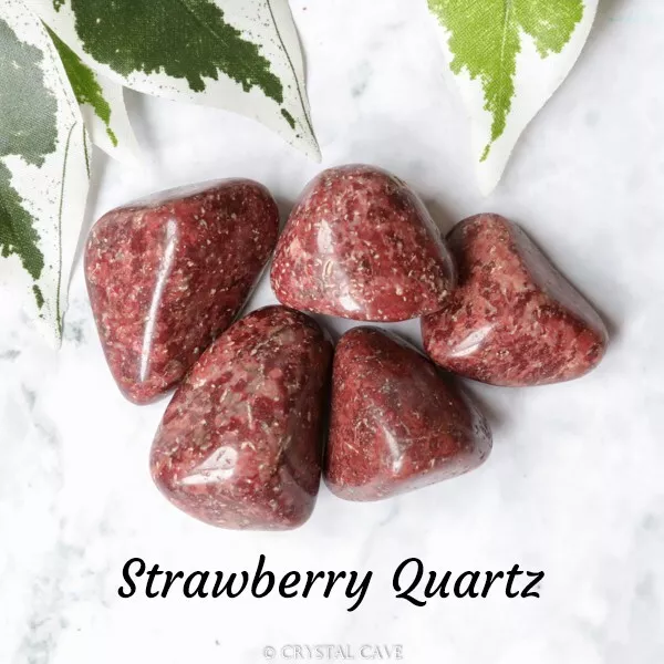 1 Strawberry Quartz Tumble Stone - Tumbled Crystal Gemstone Natural High Quality