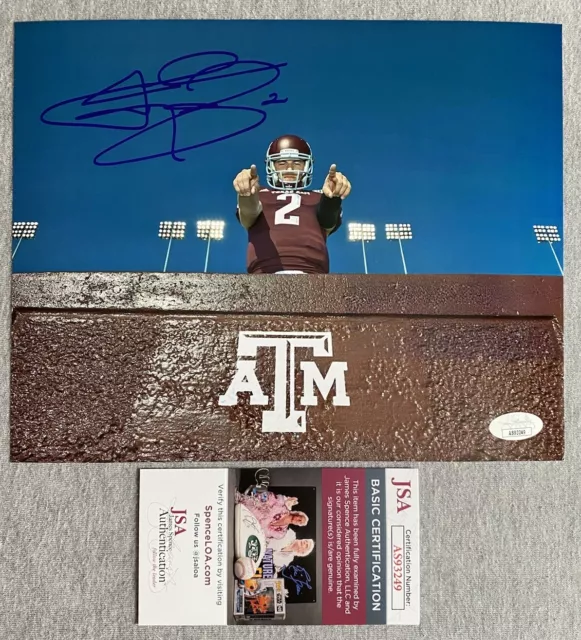 TEXAS A&M AGGIES- JOHNNY MANZIEL AUTOGRAPH 8x10 PORTRAIT PHOTO JSA AS93249