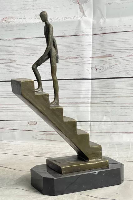 Signed Original Mario Nick Abstract Modern Climbing Stairs Sculpture Work