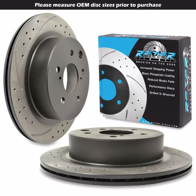 REAR DRILLED GROOVED 296mm BRAKE DISCS FOR NISSAN SKYLINE R33 2.5 GTST 93-98