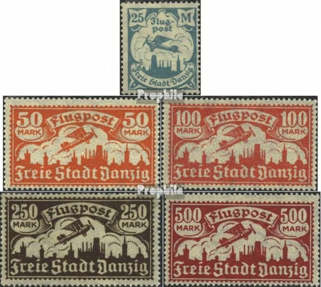 Danzig 133-137 (kompl.Ausg.) mit Falz 1923 Flugpost