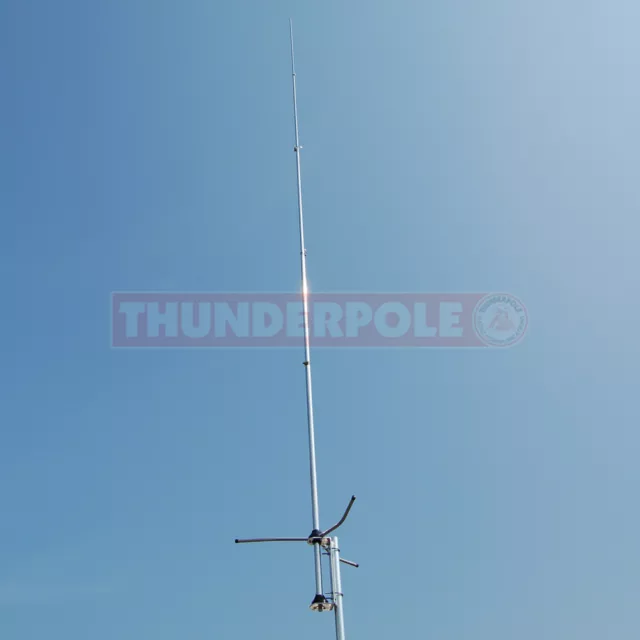 Thunderpole 1/2 Hi Gain Wave | CB Radio Aerial Silver Rod Type Home Base Antenna