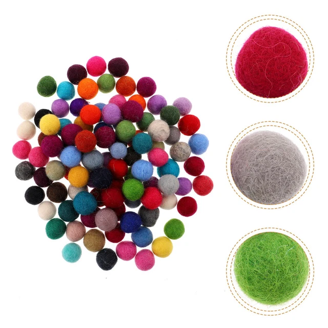 100 piezas 2 cm ollas de lana bolas decorativas pomo adornos niño