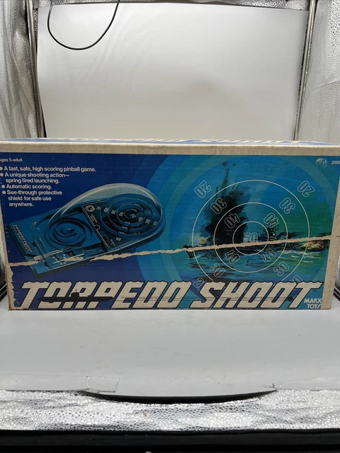 Vintage Marx Toys Playset Torpedo Shoot 2502 Table Top Game Pinball w Box