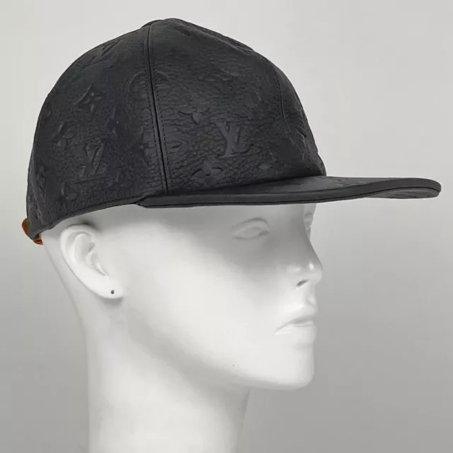 LV Louis Vuitton 1.1 Monogram Newsboy Cap Men's Hat Cowhide Black Noir w/ boxed