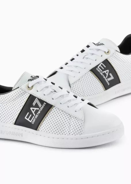 Scarpe Uomo Donna Ea7 Bianco Sneakers Emporio Armani 7 Ea Pelle