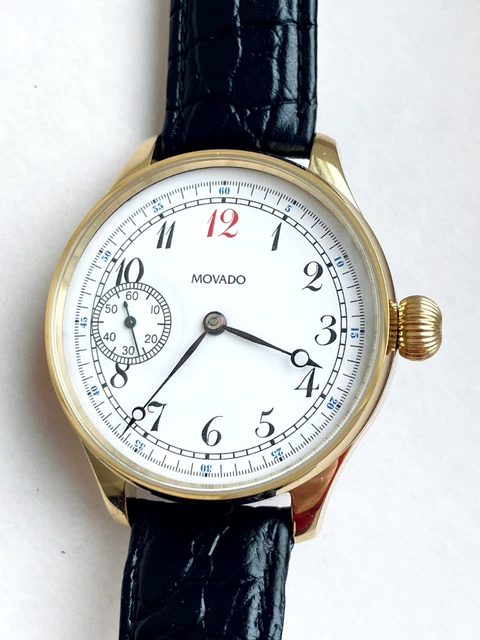 MOVADO Vintage 1910`s New Cased Steel Gold Color SWISS rare Men`s Watch