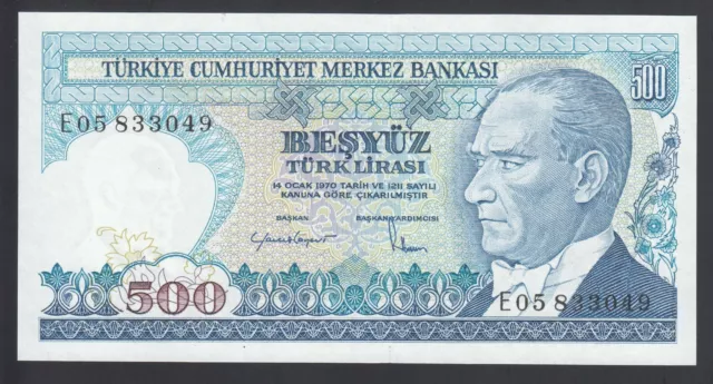 Turkey  500 Lira  1983  AU-UNC P. 195,  Banknote, Uncirculated