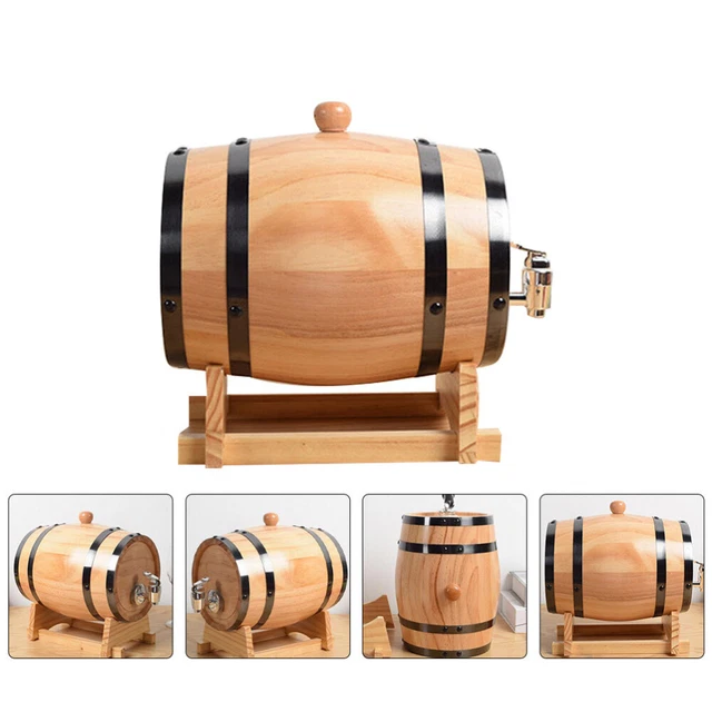 Barril de vino de roble dispensador para bebidas de hielo recipiente de jugo whisky acero inoxidable