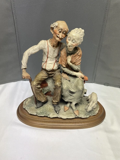 RARE VINTAGE GIUSEPPE Armani Capodimonte Italian Old Man & Woman ...