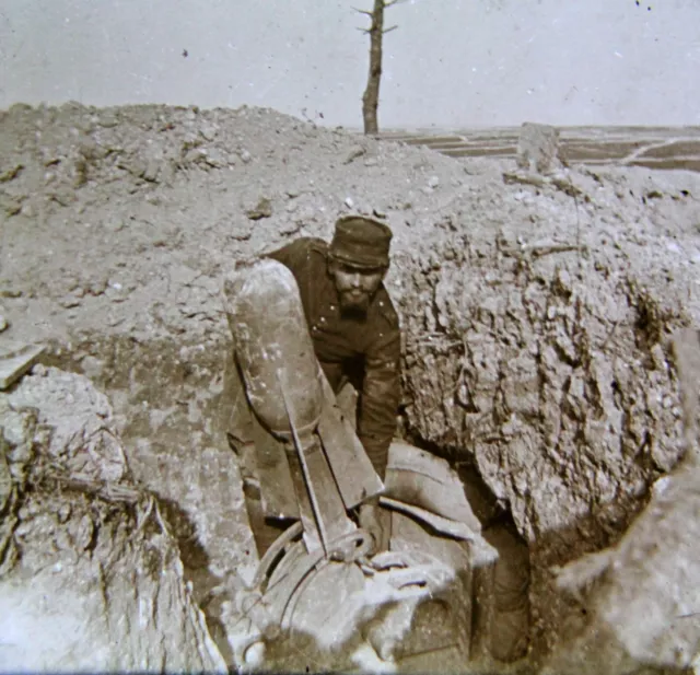 Perthes-Artillerie-Canon-Crapouillot-Verre-Vue Stereo-Guerre-14/18-Stereoscope