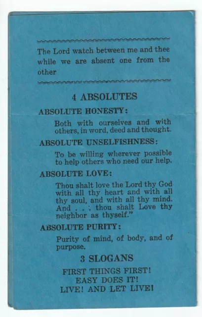 RARE - Alcoholics Anonymous Serenity Prayer 12 Steps Card 1940s Signed Bill  AA 3